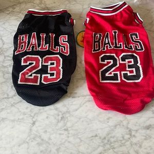 Balls Red and Black Jerseys for Dogs! Adorable, jersey material